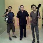 Shervin Ahdout, Bryan Faragher, Alec, Echevaria, on the set of the Too Much Pressure video.